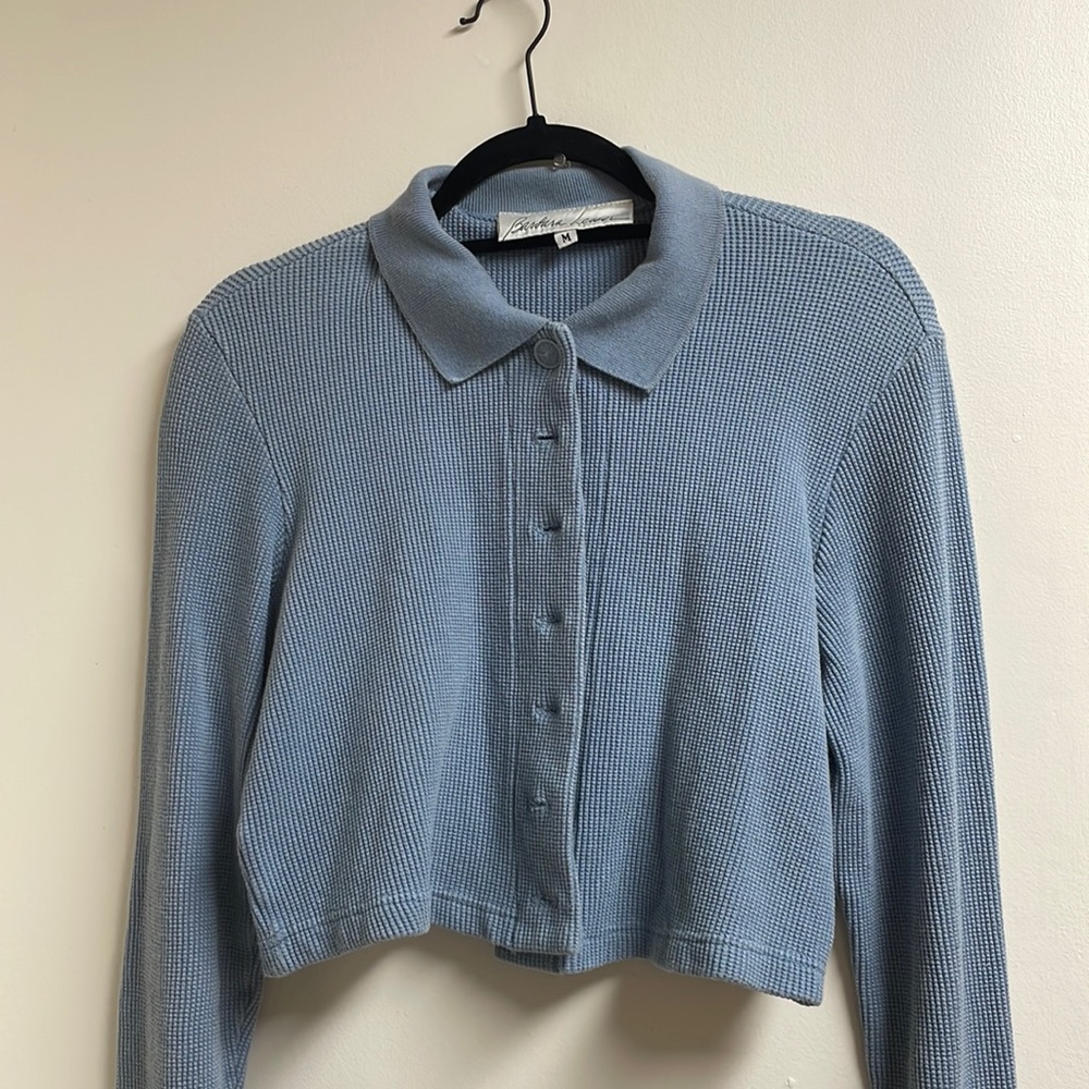 Blue cropped cardigan